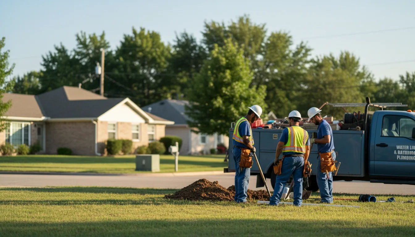 Residential water line and bathroom plumbing service in Emporia, KS